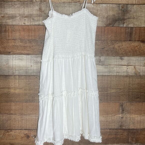 GB girls white smocked tiered‎ sundress spaghetti straps, size XL new with tags - Picture 1 of 12